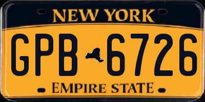 NY license plate GPB6726