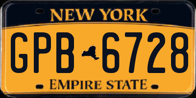 NY license plate GPB6728