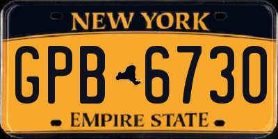 NY license plate GPB6730