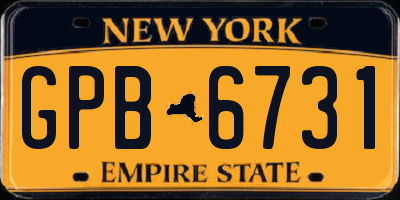 NY license plate GPB6731