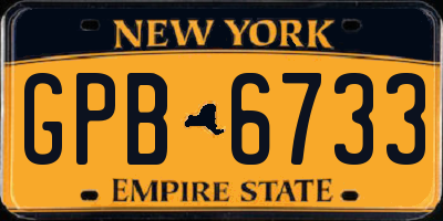 NY license plate GPB6733