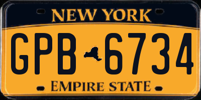 NY license plate GPB6734