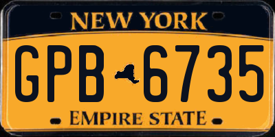 NY license plate GPB6735