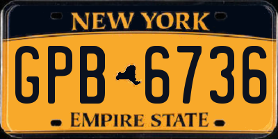 NY license plate GPB6736