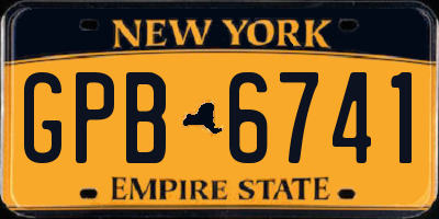 NY license plate GPB6741