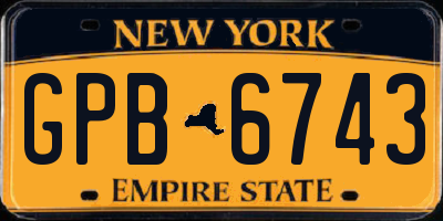 NY license plate GPB6743
