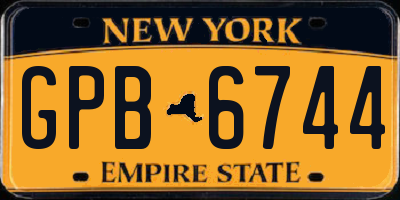 NY license plate GPB6744