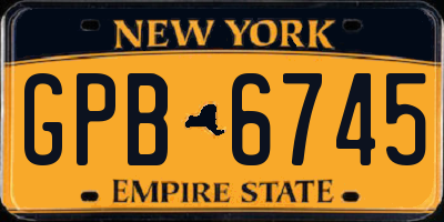 NY license plate GPB6745