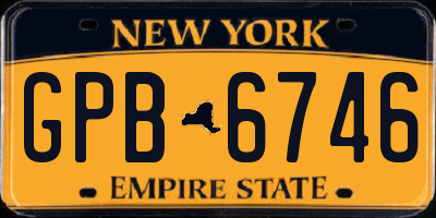 NY license plate GPB6746