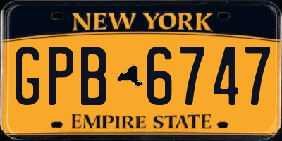 NY license plate GPB6747