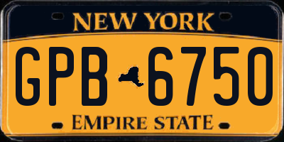 NY license plate GPB6750