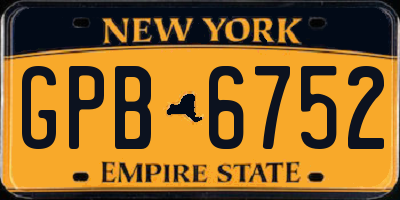 NY license plate GPB6752