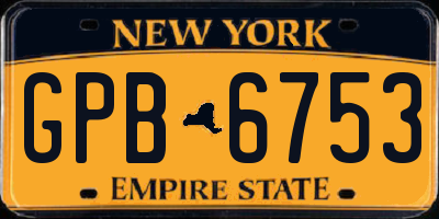 NY license plate GPB6753