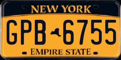 NY license plate GPB6755
