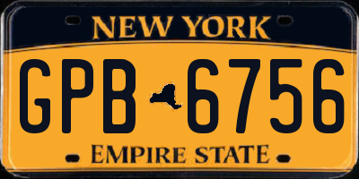 NY license plate GPB6756