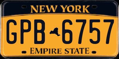 NY license plate GPB6757