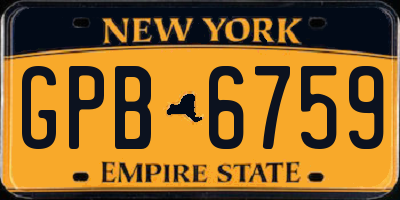 NY license plate GPB6759