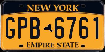 NY license plate GPB6761