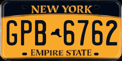 NY license plate GPB6762