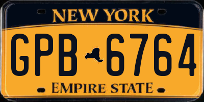 NY license plate GPB6764