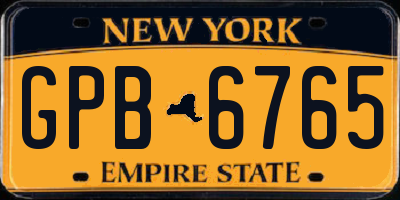 NY license plate GPB6765