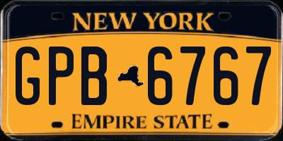 NY license plate GPB6767