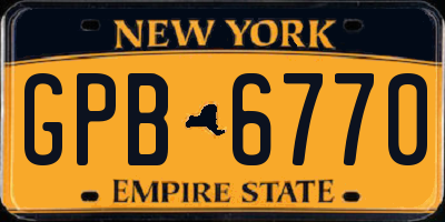 NY license plate GPB6770