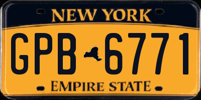 NY license plate GPB6771