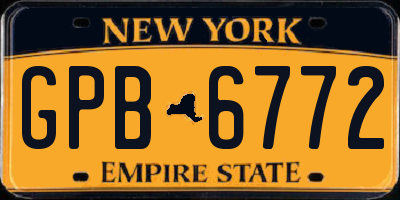 NY license plate GPB6772