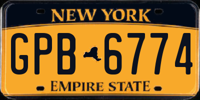 NY license plate GPB6774