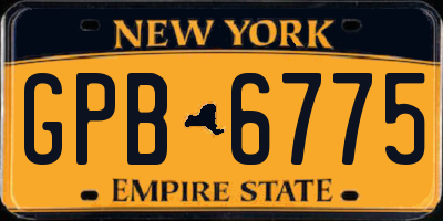 NY license plate GPB6775