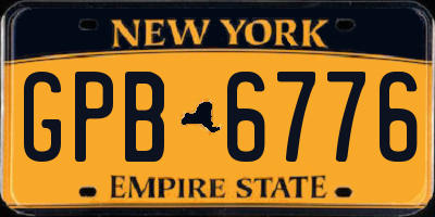 NY license plate GPB6776