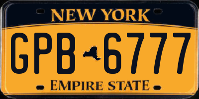 NY license plate GPB6777