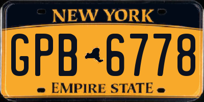 NY license plate GPB6778