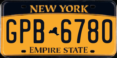 NY license plate GPB6780