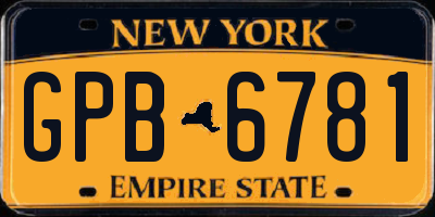 NY license plate GPB6781