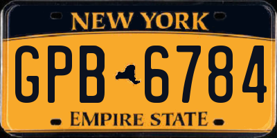 NY license plate GPB6784
