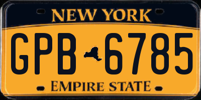 NY license plate GPB6785