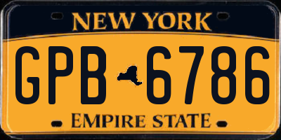 NY license plate GPB6786
