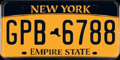 NY license plate GPB6788