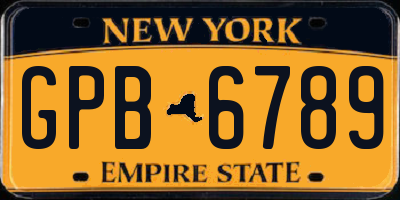 NY license plate GPB6789