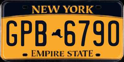 NY license plate GPB6790