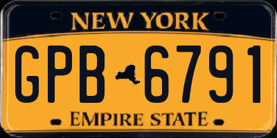 NY license plate GPB6791