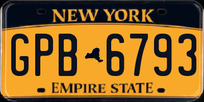 NY license plate GPB6793