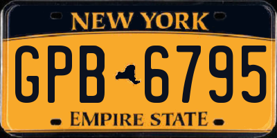 NY license plate GPB6795