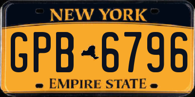 NY license plate GPB6796