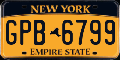NY license plate GPB6799