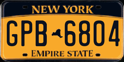 NY license plate GPB6804