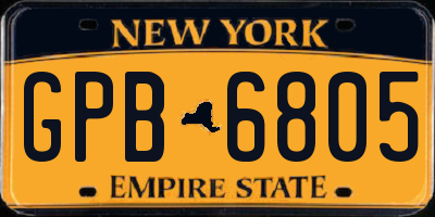 NY license plate GPB6805