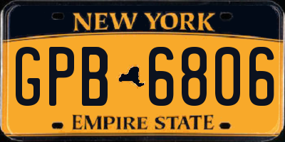 NY license plate GPB6806